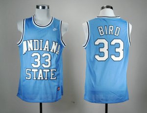 Maillot De Basket NCAA Nike Indiana State Sycamores Larry Bird 33 College Basketball Hardwood Legends Bleu